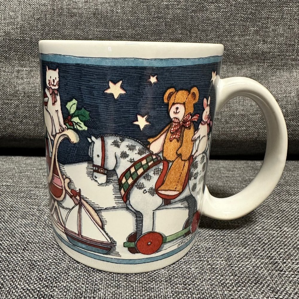 16oz Vintage Cat Sleigh Gifts Christmas Holiday Mug